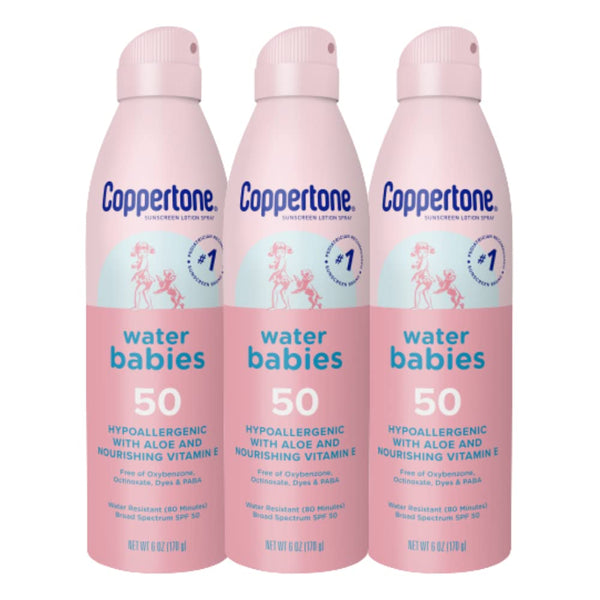 Coppertone WaterBabies Baby Sunscreen Spray SPF 50, Spray On Sunscreen for Babies,
