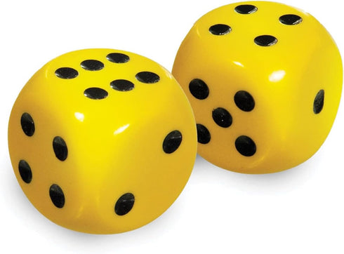 Low Vision Large Dice - Yellow with Black dots