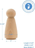 Large Wood Peg Dolls 3-1/2 inch, Pack of 25 Birch Unfinished Mom/Angel Shape Peg People to Paint