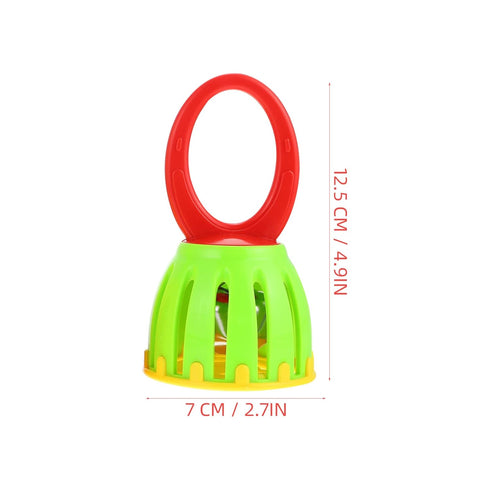 Handheld Jingle Ring Sleigh Bells: 2Pcs Cartoon Handbell Rattle, Luminous Musical Instrument for Kids