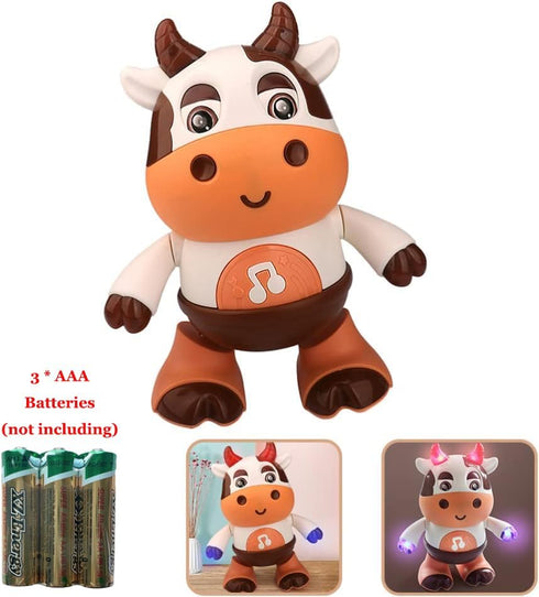 Zhenfala Dancing Cow Toy for Babies - Electric Musical Plush Cow with Fun Songs & Moves, Interactive Baby Toy for Baby
