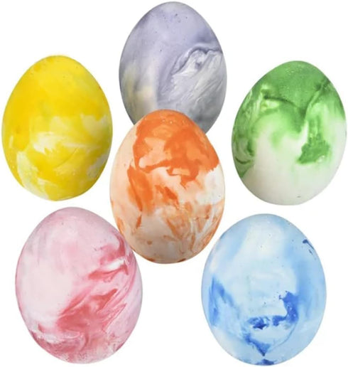 Chochkees 18-Pack 2.5" Inch Easter Marbelized Egg Chalk, Sidewalk Chalk for Kids, Easter Basket Stuffers Gifts Fillers