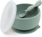 Baby Bowl and Spoon Set with Suction and Lid, Silicone Baby Food Bowl, First Stage Feeding Set for 6+ Months