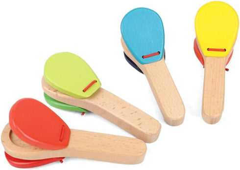 Toyvian Kids Wooden Toys - Musical Wooden Castanet Clapper - Educational Early Learning Percussion Instruments