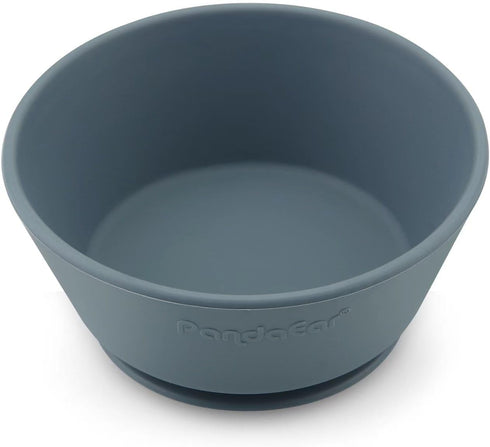 PandaEar 3 Pack Baby Suction Bowls, Silicone Food Bowls for First Stage Feeding, BPA-Free, Blue/Gray