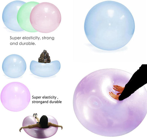 OULUN 47 Inch Giant Water Bubble Ball, Inflatable Water-Filled Soft Rubber Ball for Outdoor Beach Pool Parties