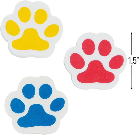 Fun Express Pawprint Erasers - 24 Pieces for Educational Learning Activities