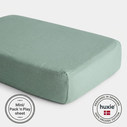 Pack Mini Crib Sheets - Organic Cotton Muslin Fitted Mini Crib Sheet Fitted for and Play - Ultra-Soft and Breathable
