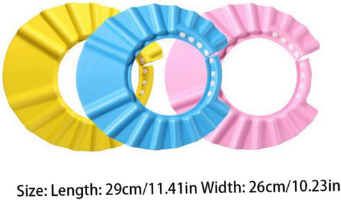 Lcarege 3PCS Baby Bath Soft Cap Adjustable Soft Bath Cap Shampoo Protection Products for Baby Kids Child Shower