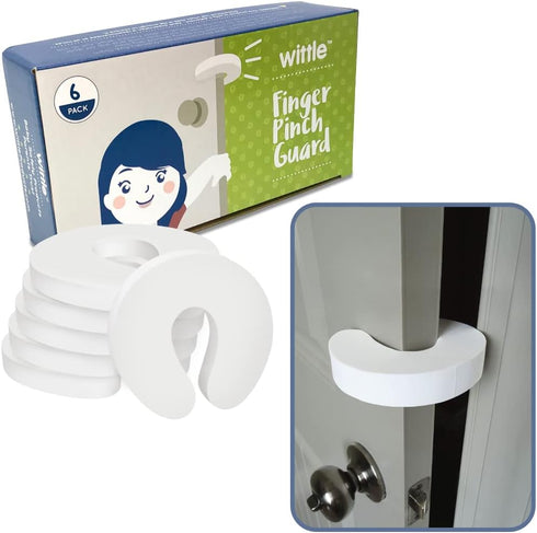 Wittle Door Pinch Guard - 6pk Baby Proof Door Stopper with Soft Durable Foam to Prevent Finger Pinch Injuries