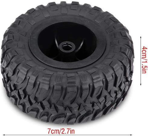 RC Crawler Tires 4Pcs Off-Road Rubber Tyres for 1:16 Remote Control Military Car Accessory Part