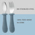 PandaEar Toddler Utensils, 6 Pack Kids Silverware Set - 18/8 Stainless Steel & Food Grade Silicone Spoons and Forks