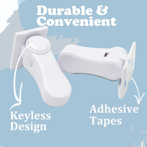 Child Proof Door Lever Locks (6 Pack) - Baby Proofing Door Handle Locks with Adhesives for Toddler Safety