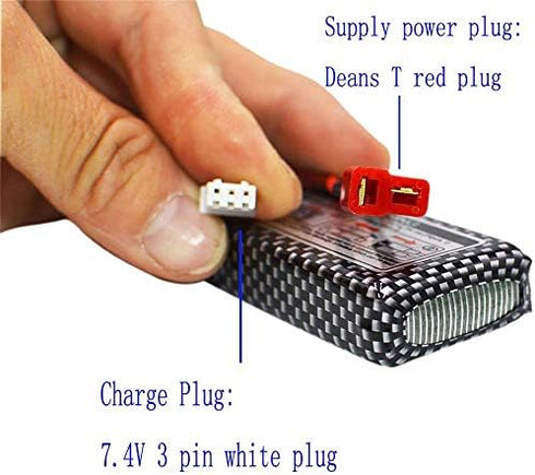 Blomiky 1 Pack 11.84Wh 7.4V 1600mAh T Connector Plug Li-Po Battery with USB Cable for 9125 RC Truck Cars