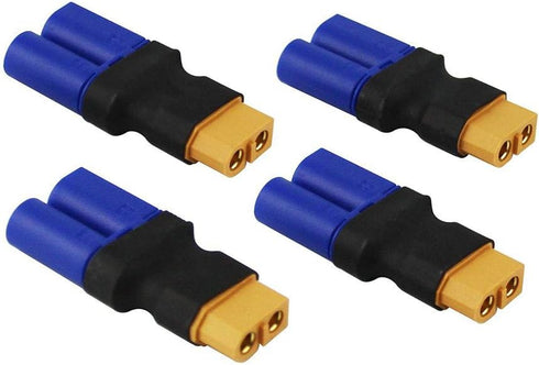 4pcs Female XT60 to Male EC5 Adapter - No Wires RC LiPo Battery Connectors