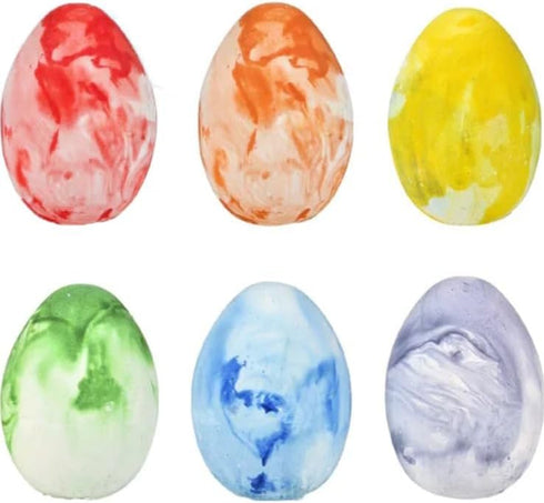 Chochkees 12-Pack 2.5" Inch Easter Marbelized Egg Chalk, Sidewalk Chalk for Kids, Easter Basket Stuffers Gifts Fillers