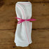 Swaddle Blankets for Babies - Organic Cotton in White with Pink Stitching