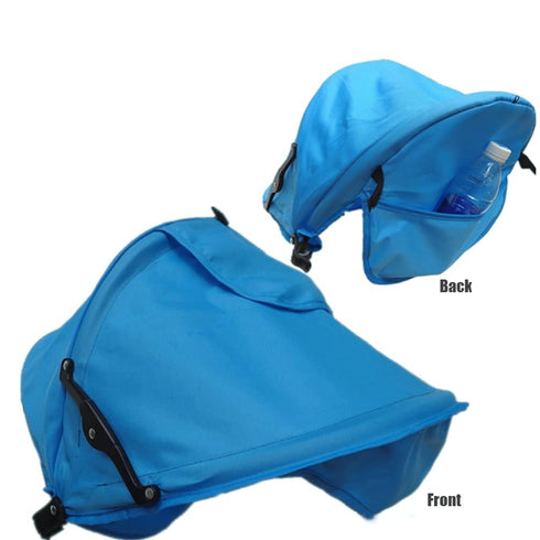 Baby Stroller Sun Shade Cover Universal Stroller Sun Shade Cover Stroller Canopy Awning for Pushchair Pram Baby Buggy Parasol Sun Umbrella with Pockets Mesh Window Stroller Sunshield Sunshade (Blue)