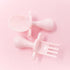 Grabease Baby & Toddler Utensils, BPA-Free Forks for Self Feeding, 1 Set Blush Toddler Fork & Spoon