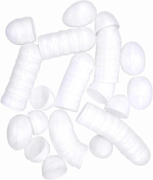 30pcs 2-3/8" Blank White Plastic DIY Easter Eggs