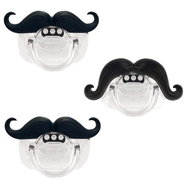 Zhovee 3pcs Mustache Pacifier, Gentleman Mustache Baby Pacifier, Pacifier 0-36 Months, Gift Pacifiers