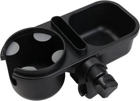 3 in 1 Universal Stroller Snack Tray with Cup Holder, Multifunctional Attachment for Bumper Bar (Black)
