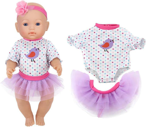 Doll Clothes 4 Sets Fashion Outfits for 14-18 Inch New Born Baby Dolls (No Doll Included)