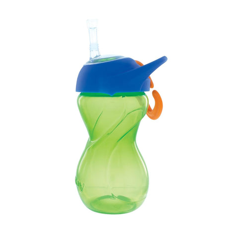 Nuby No-Spill Clik-It Flexi Straw Sippy Cup, 10 oz, 3-Pack, Baby Sippy Cup for 6+ Month Old, Red/Green/Blue