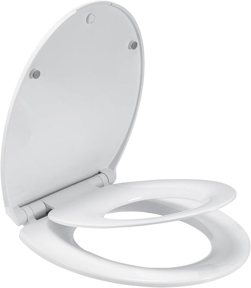 MermoGuiny Round Slow Close Toilet Seat with Toddler Seat Built In, Potty Training