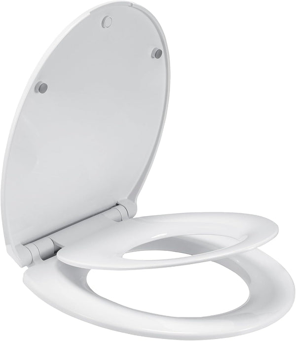 MermoGuiny Round Slow Close Toilet Seat with Toddler Seat Built In, Potty Training