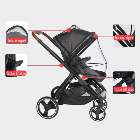 Baby Stroller Mosquito Net, Universal Breathable Canopy Cover with Mosquito Netting for Infant Toddler