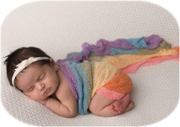 Coberllus Newborn Baby Photo Props Wrap Cloth Blanket Swaddle for Boys Girls Photography Shoot (Rainbow)