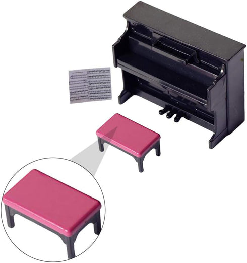 Piano Keyboard Toy for Kids Miniature Dollhouse Piano Model Musical Educational Toy for Fairy Garden Black