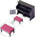 Piano Keyboard Toy for Kids Miniature Dollhouse Piano Model Musical Educational Toy for Fairy Garden Black