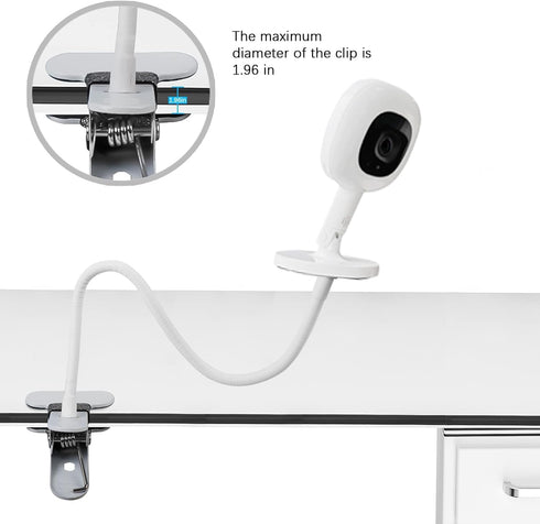 KHQBG 360 Flexible Baby Monitor Mount for Nanit Pro Smart Baby Monitor & Flex Stand |No Tools, No Wall Damage, Portable