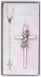 Generic Pink Crib Cross & Pink Rosary Set