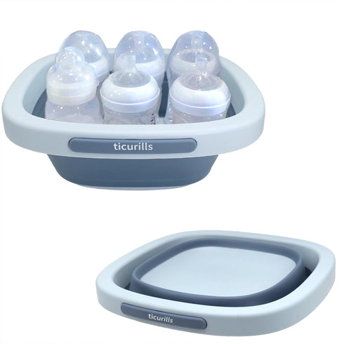 ticurills Collapsible Baby Bottles Wash Basin, Ideal Gifts for Baby & Moms, Multi-Purpose