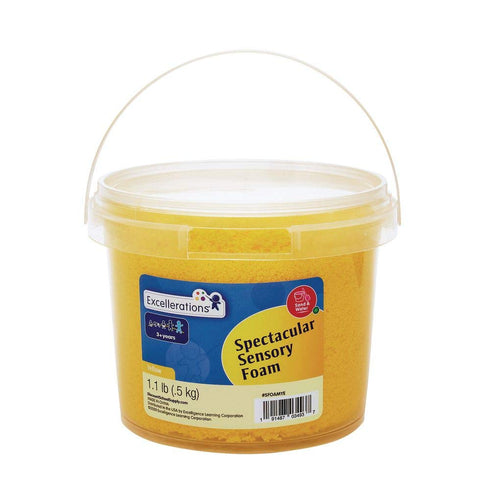 Excellerations Spectacular Sensory Foam - Yellow, 1.1 lb Interactive Toy for Kids, Mess-Free Kinetic Foam
