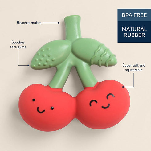Itzy Ritzy Natural Rubber Teether BPA-Free Soft & Durable Infant Teething Toy, Easy for Little Hands to Grab & Squeeze