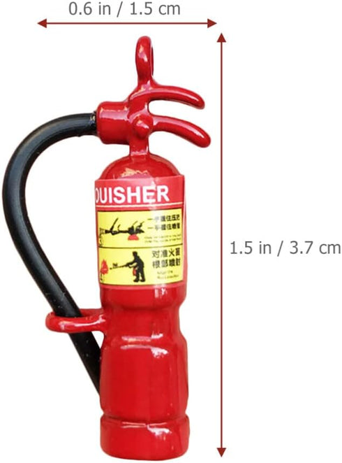 Totority Mini Fire Extinguisher 3pcs Set - Metal Outdoor Decor, Dollhouse Miniatures, Squirt Toy for Micro Landscape