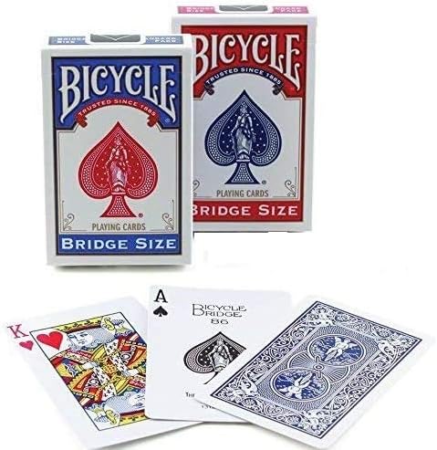 Bicycle Playing Cards Bridge Narrow Size - 12 Decks (6 Blue, 6 Red)