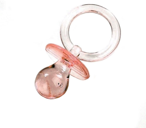 NST 12 Medium Plastic Baby Shower Pacifiers 1.75" Long - Pink