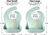 2-Pack Waterproof Silicone Baby Bib, Lightweight Comfortable Easy-Wipe Clean (Beige/Sage, Large)