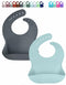 otterlove Silicone Baby Bibs, Pack of 2 with No Fillers and Wide Food Catching Pocket in Mint and Smoke