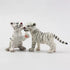 Gemini&Genius Realistic White Tiger Family Set with Cub, Safari Animal Figurines, Educational Playset for Kids