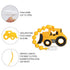 3 (Bulldozer) Baby Construction Vehicles Teething Toys,Food Grade Silicone Teether with One-Piece Pacifier Clip