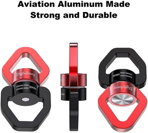 Swing Swivel Hook for Swing, Aluminium Alloy 35KN, Hanger for Tree Swing, Aerial Dance, Children’s Swing (Black-Red)