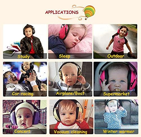 GREUS Baby Hearing Protection Earmuffs, Adjustable Noise Reduction for 0-36 Months