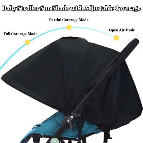 LweiPsqLin UPF50+ Baby Stroller Sun Shade - Waterproof Blackout Cover | Lightweight Lycra with Ventilated Mesh | Fits