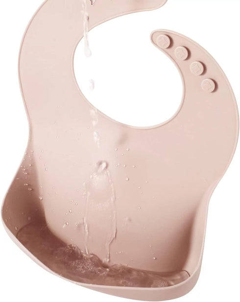 PandaEar Silicone Bibs for Babies & Toddlers, Adjustable Waterproof BPA Free Soft Bibs with Large Pocket